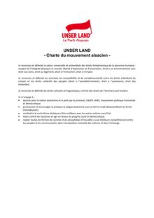 UNSER LAND - Charte du mouvement  alsacien -