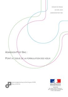 Admission Post Bac : rapport du Ministère de l Education Nationale
