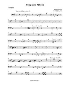 Partition timbales, Symphony No.25, A major, Rondeau, Michel par Michel Rondeau