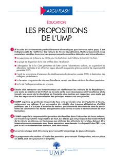 Education : les propositions de l UMP