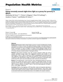 Using remotely sensed night-time light as a proxy for poverty in Africa