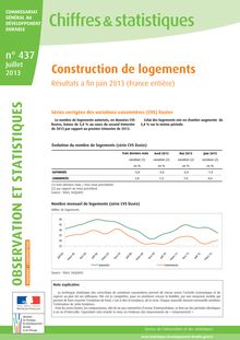 Construction de logements - Résultats à fin juin 2013 (France entière)