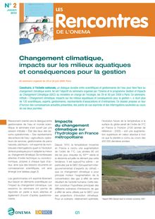 Changement climatique, impacts sur les milieux aquatiques et conséquences pour la gestion.