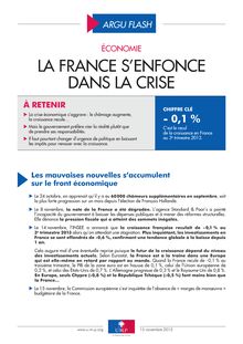 Economie : la France s enfonce dans la crise