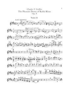 Partition violons II, pour Pleasure Dome of Kubla Khan, Griffes, Charles Tomlinson