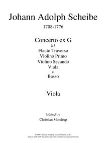 Partition altos, Concerto pour flûte et cordes, Concerto ex G, G major