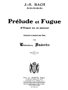 Partition complète, Prelude et Fugue, C minor, Bach, Johann Sebastian