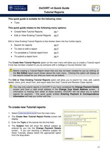 OxCORT v4 QG - Tutorial Reports for Tutors v1