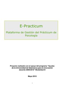 E-Practicum: plataforma virtual de gestión del Prácticum de Psicología
