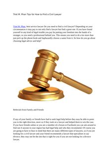 Triet M. Phan Tips for How to Find a Civil Lawyer