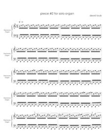 Partition complète, piece number 2 pour electronic orgue, Toub, David