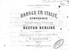 Partition complète, Harold en Italie, Symphonie avec un alto principal en 4 parties