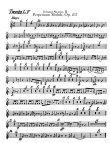 Partition trompette 1, 2 (en F), Perpetuum Mobile, Op.257, Perpetuum mobile, Ein Musikalischer Scherz