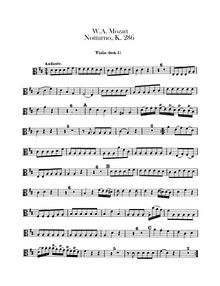 Partition altos (orchestre I, II, III, IV), Notturno, D major, Mozart, Wolfgang Amadeus