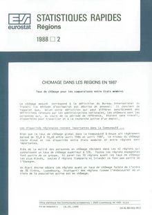 CHÔMAGE DANS LES RÉGIONS EN 1987. 1989/2
