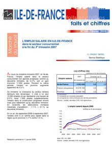 L emploi salarié en Ile-de-France dans le secteur concurrentiel à la fin du 3e trimestre 2007