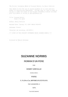 Suzanne Normis par Henry Gréville