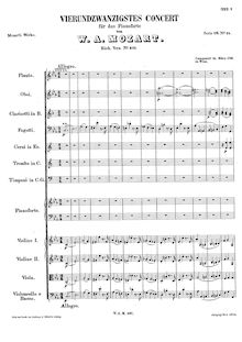 Partition , Allegro, Piano Concerto No.24, C minor, Mozart, Wolfgang Amadeus