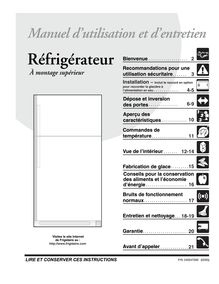 Notice Réfrigérateur Frigidaire  FRT21H7ASK1