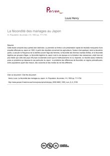 La fécondité des mariages au Japon - article ; n°4 ; vol.8, pg 711-730