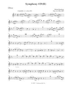 Partition hautbois, Symphony No.29, B♭ major, Rondeau, Michel par Michel Rondeau