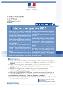 internet : prospective 2030 (CGSP)