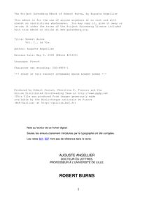 Robert Burns par Auguste Angellier