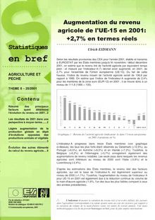 Augmentation du revenu agricole de l UE-15 en 2001