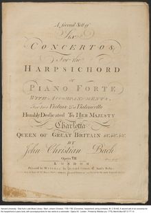 Partition violon 2, A 2nd Sett of 6 Concertos pour pour clavecin ou Piano Forte avec Accompanyments pour 2 violons & a violoncelle