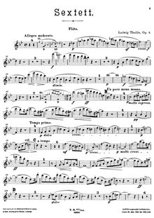 Partition parties (5 woodwinds), Sextet pour Piano et Woodwind quintette