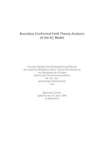 Boundary conformal field theory analysis of the H_1hn+_1tn3 model [Elektronische Ressource] / von Hendrik Adorf