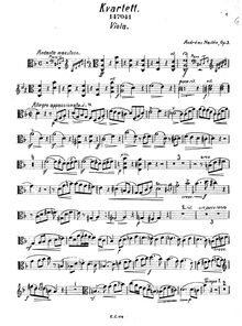 Partition viole de gambe, Piano quatuor, Op.3, D minor, Hallén, Andreas