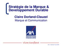 Stratégie de la Marque & Developpement Durable  Stratégie de la ...