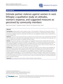Intimate partner violence against women in west Ethiopia: a qualitative study on attitudes, woman’s response, and suggested measures as perceived by community members