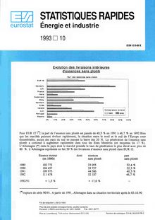 STATISTIQUES RAPIDES: Énergie et industrie. 1993/10