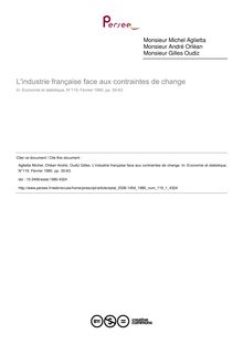 L industrie française face aux contraintes de change - article ; n°1 ; vol.119, pg 35-63