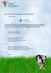 FCI : Fédération Cynologique Internationale