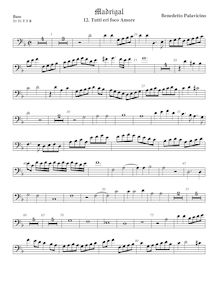 Partition viole de basse, basse clef, Madrigali a 5 voci, Libro 4