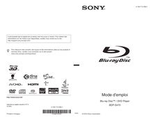 Notice Lecteur Blu-ray Disc Sony  BDP-S470
