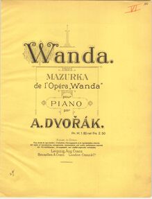 Partition couverture couleur, Vanda (opéra), B.55, Dvořák, Antonín