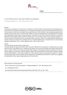 La France et le nouvel ordre européen - article ; n°1 ; vol.56, pg 81-90