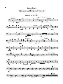 Partition timbales, Hungarian Rhapsody No.2, Lento a capriccio, C♯ minor