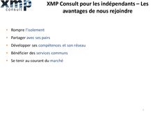 XMP CONSULT pour les consultants indépendants - Les avantages de nous rejoindre