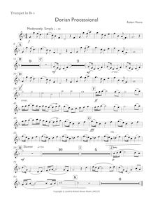 Partition trompette 1 (en B?), Dorian Processional pour Brass chœur