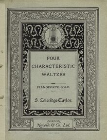 Partition couverture couleur, 4 Characteristic valses, Op.22, Coleridge-Taylor, Samuel