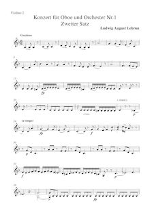 Partition violons II, hautbois Concerto No.1 en D minor, D minor