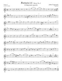 Partition ténor viole de gambe 1, octave aigu clef, Fantasia pour 6 violes de gambe, RC 75
