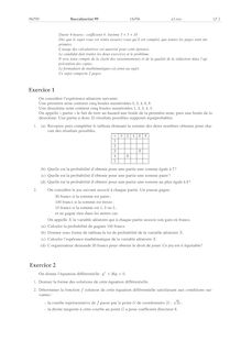 Mathématiques 1999 S.T.I (Génie des Matériaux) Baccalauréat technologique