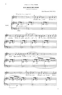 Partition Le bois de pins (A♭ Major: haut voix et piano), 3 Mélodies, deux duos et un trio