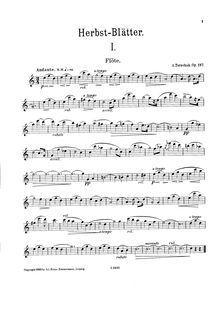 Partition flûte , partie, Herbstblätter, Op.187, Terschak, Adolf